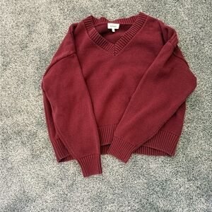Wilfred Burgundy V-Neck Sweater